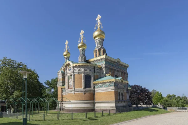 德国黑森州达尔姆施塔特的俄罗斯教堂 — 图库照片