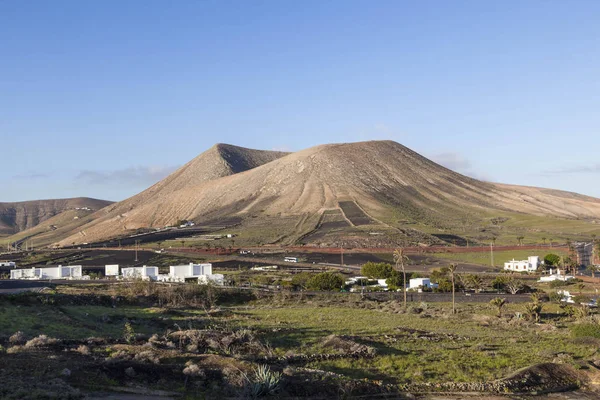 Pueblo Uga Lanzarote Niebla Mañana Con Cielo Azul — Foto de Stock