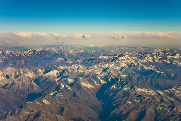 Όμορφη Θέα Από Αεροσκάφος Στα Βουνά Των Ιμαλαΐων Στην Κινεζική — Φωτογραφία Αρχείου