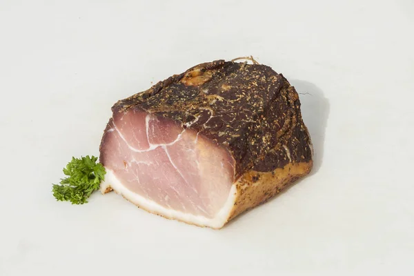 Vrede Van Heerlijke Rauwe Ham Met Peterselie — Stockfoto