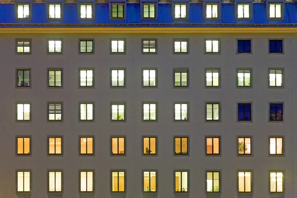 Facade Office Building Vienna Night — Stock Photo, Image