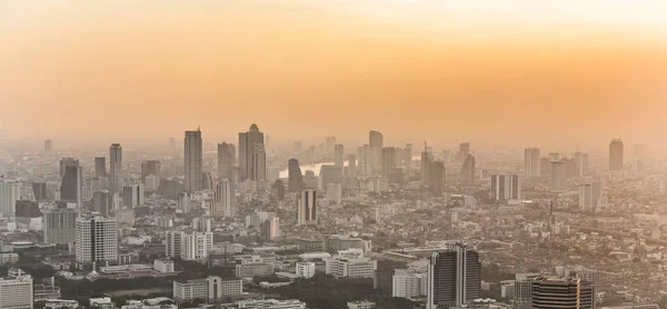 View Bangkok Skyline Showing Sunset — Stock Photo, Image