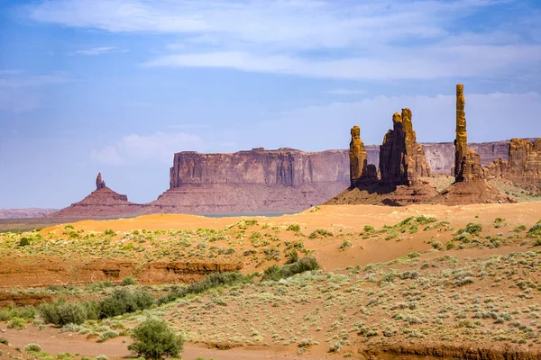 Emlékmű Völgy Arizona Blick Auf Die Steinformation Totem Pole — Stock Fotó