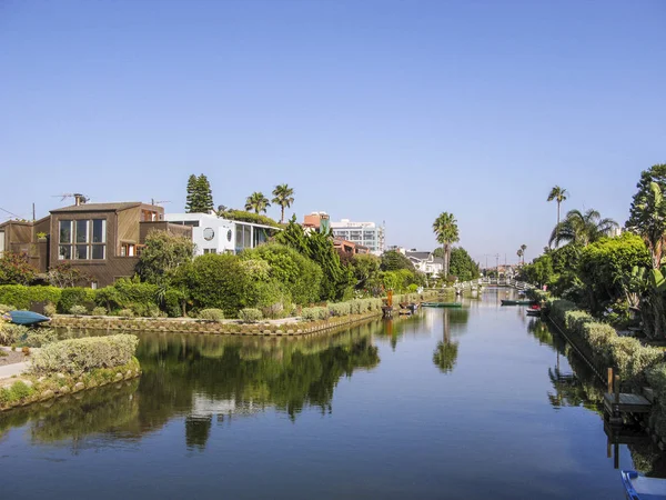 Staré Kanály Benátkách Budovat Opat Kinney Kalifornii Krásná Obývací — Stock fotografie
