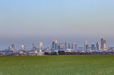 Frankfurt Main manzarası gece Panoraması