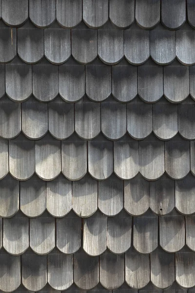Holzdach Alte Traditionelle Dachdeckermethode Dachschindeln Und Erschütterungen Sind Für Ihre — Stockfoto
