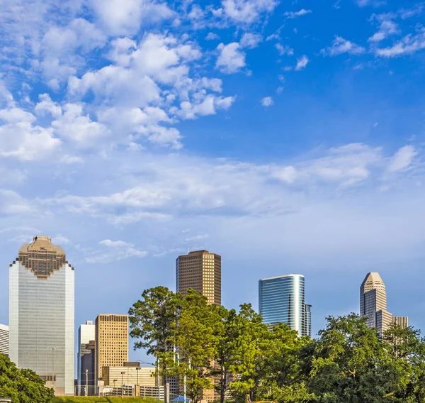 Paesaggio Urbano Houston Nel Tardo Pomeriggio Luce — Foto Stock