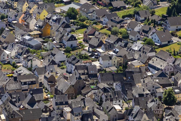 Antenne Village Brême Bord Moselle Avec Vieilles Maisons Colombages — Photo