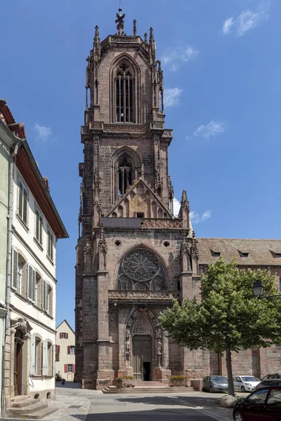 Sankt Georges Kirche Selestat Eine Große Gotische Kirche Elsass Die — Stockfoto