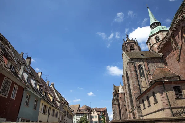 Sankt Georges Kyrka Selestat Stor Gotisk Kyrka Regionen Alsace Den — Stockfoto