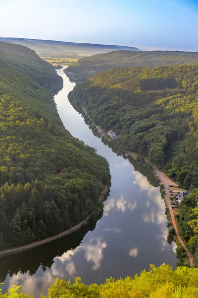 Unique Landscape Landmark Saarland View Saar River Bend Germany — Stock Photo, Image