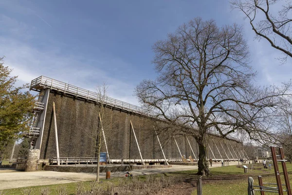 Buitenmuur Van Een Afstuderen Molen Voor Pekel Extractie Bad Nauheim — Stockfoto