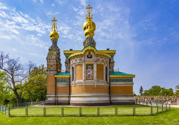 Russisk Ortodokse Kirke Darmstadt Tyskland - Stock-foto