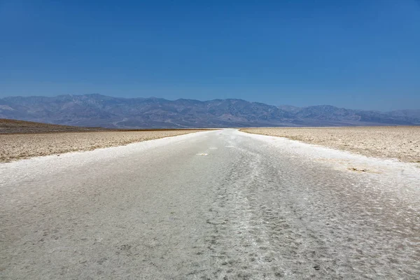 Badwater Legmélyebb Pontja Usa Ban Saltsee Kevert Ásványi Anyagok Sivatagi — Stock Fotó