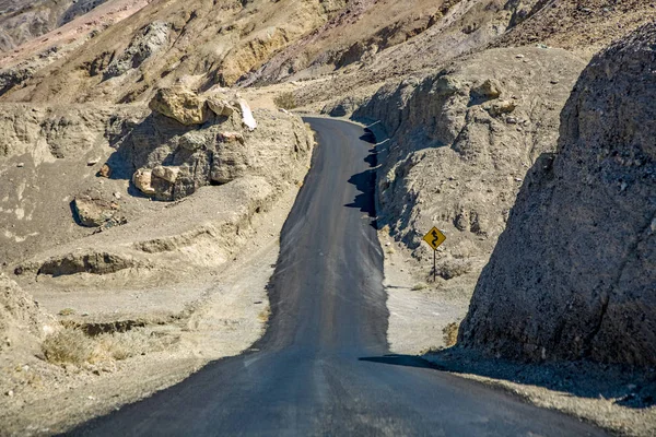 Route Pittoresque Palette Artistes Dans Vallée Mort Avec Des Pierres — Photo