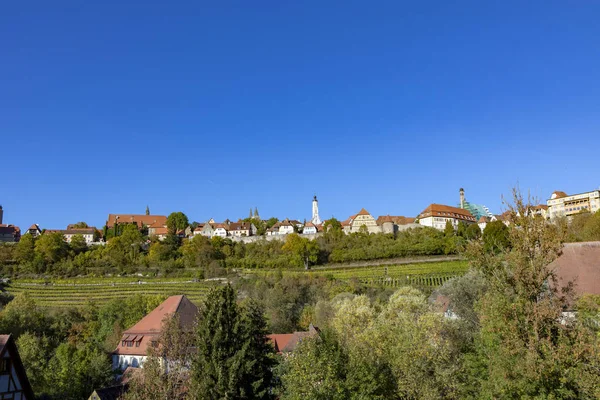 Festői Kilátással Régi Város Rothenburg Der Tauber Térképén — Stock Fotó