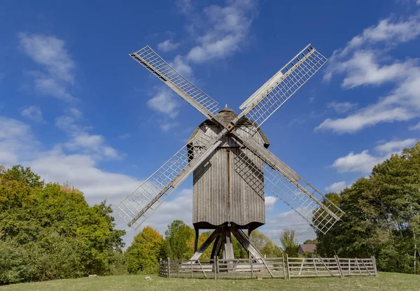 Old Wooden Windmill Blue Sky — Stock Photo, Image