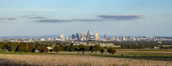 Panoráma Frankfurtu Západu Slunce Oblasti Taunus Panoráma Frankfurtu Západu Slunce — Stock fotografie