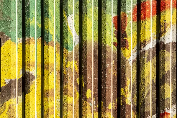 Detalle Pared Metal Pintado Colorido —  Fotos de Stock