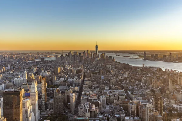 Látványos Skyline View New York Éjszaka — Stock Fotó