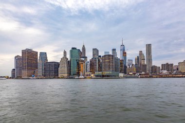 bir New York River Hudson akşam manzarası