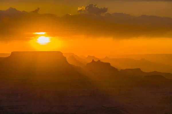 Bellissimo Tramonto Punto Vista Del Deserto Nel Grande Canyon — Foto Stock