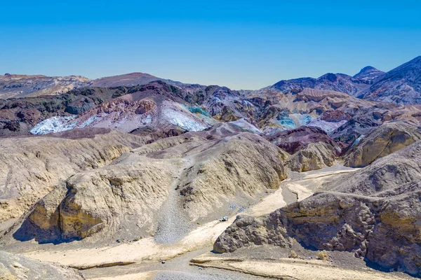 Malerische Straßenkünstler Fahren Death Valley Mit Bunten Steinen Hügeln Mit — Stockfoto