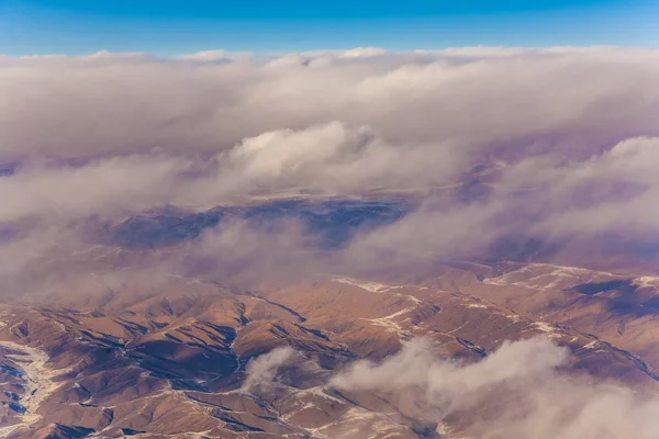 Prachtig Uitzicht Van Het Vliegtuig Naar Bergen Van Himalaya Chinese — Stockfoto