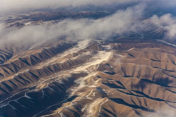 Hermosa Vista Desde Avión Las Montañas Del Himalaya Nieve Del —  Fotos de Stock