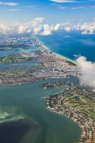 Aerea Della Città Della Spiaggia Miami — Foto Stock