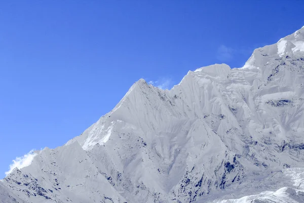 Nascer Sol Pisang Superior Vista Cordilheira Annapurna Branco — Fotografia de Stock