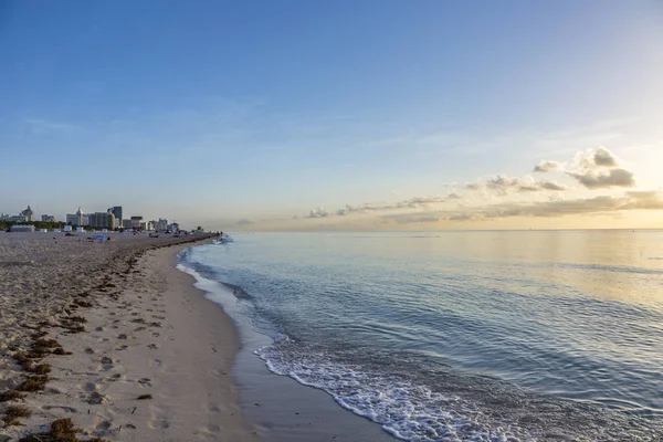 Pôr Sol Romântico Praia Sul Miami Eua — Fotografia de Stock