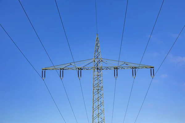 Elektriska Pylon Klar Blå Himmel — Stockfoto