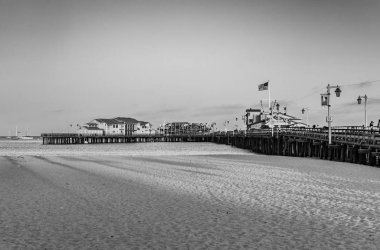 gün batımı, santa Barbara'da doğal pier