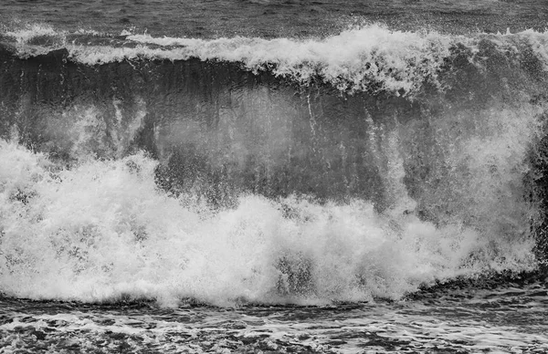 Stormy Weather Black Beach Huge Waves — Stock Photo, Image