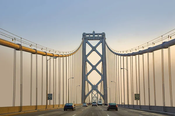 Überquerung Der Neuen Bucht Hängebrücke San Francisco Späten Nachmittag — Stockfoto