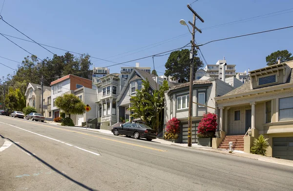 Scenic Houses Steep Streets San Francisco — Stock Photo, Image