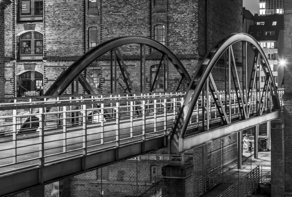 Histórico Speicherstadt Por Noche Hamburgo — Foto de Stock