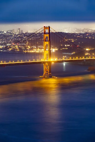 Famoso Puente Puerta Oro San Francisco Noche — Foto de Stock