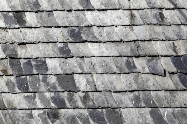 Grey Slate Shingles Grey Wall Gives Harmonic Background — Stock Photo, Image