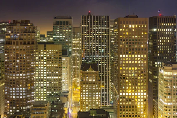 San Francisco Gökdelenin Cephe Ile Hava Gece — Stok fotoğraf