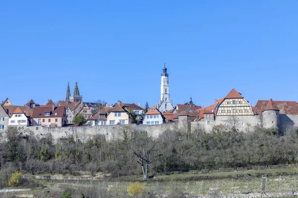 Festői Kilátással Régi Város Rothenburg Der Tauber Térképén — Stock Fotó