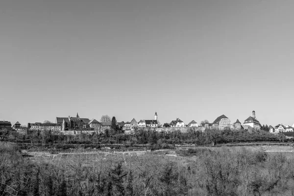 Vista Panorâmica Para Cidade Velha Rothenburg Der Tauber — Fotografia de Stock