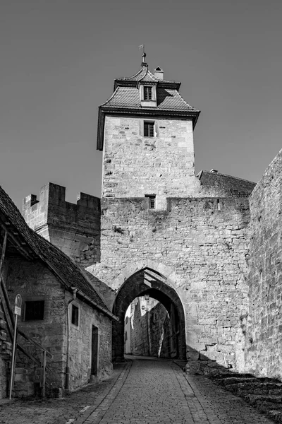 Vista Panorámica Antigua Puerta Ciudad Kobolzeller Rothenburg Der Tauber — Foto de Stock