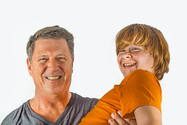 Father Happy Son Hugging — Stock Photo, Image
