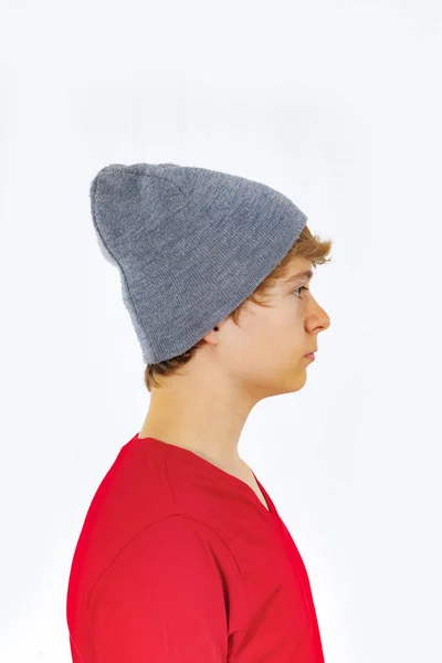 Porträt Eines Jungen Teenagers Mit Mütze — Stockfoto
