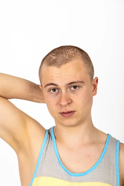 Retrato Belo Menino Adolescente Com Visão Crítica — Fotografia de Stock