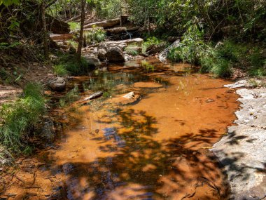 Vale da Lua, moon valley, küçük derede Chapada dos Veadeiros ile