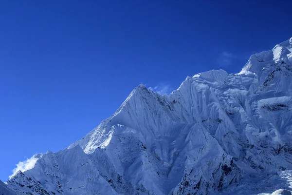 Lever Soleil Dans Haut Pisang Vue Sur Chaîne Annapurna Blanc — Photo