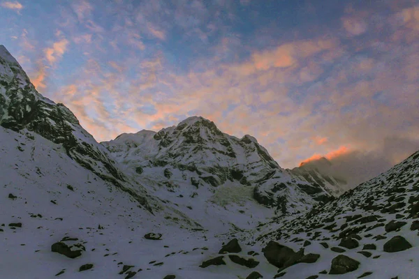 Starry Sky Machhepuchare Annapurna Base Camp Nepal Himalayas — Stock Photo, Image